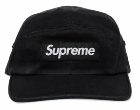 Supreme Washed Chino Twill Camp Cap "Black"