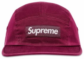 Supreme Washed Chino Twill Camp Dad Hat Cranberry