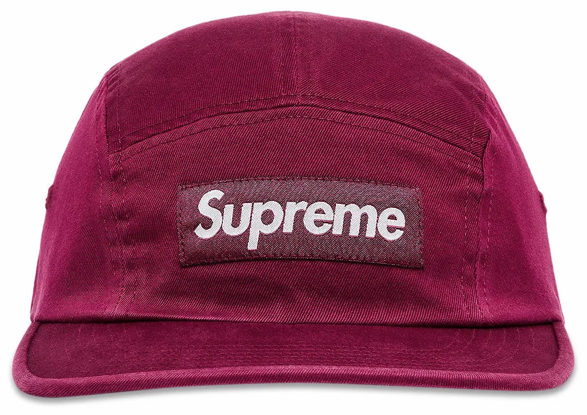 Supreme Washed Chino Twill Camp Dad Hat "Cranberry"