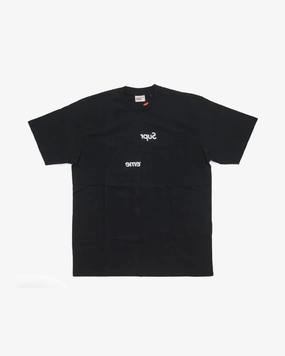 SUPREME X CDG FW18 SPLIT BOX LOGO BLACK TEE (NEW) -
