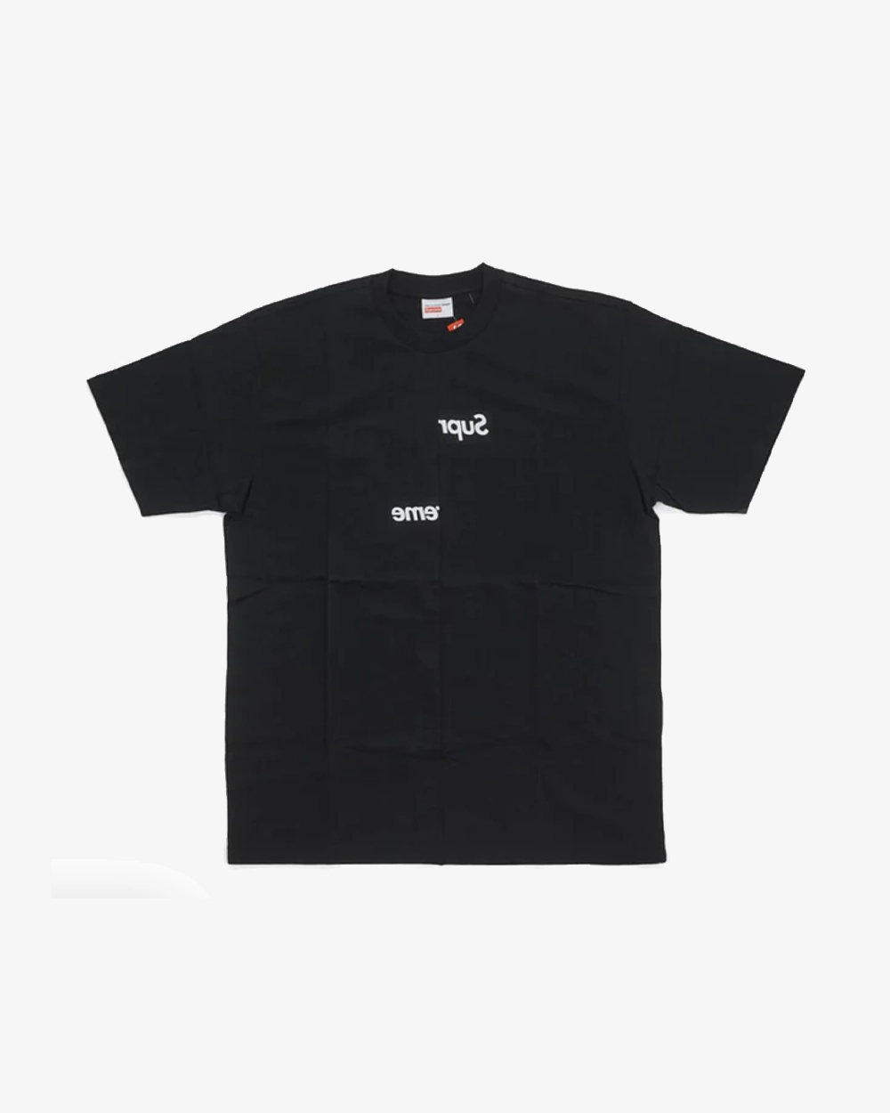SUPREME X CDG FW18 SPLIT BOX LOGO BLACK TEE (NEW) -