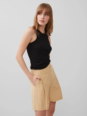 Tallie Textured Racer Tank Top