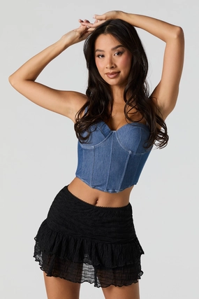 Textured Ruffled Mini Skort