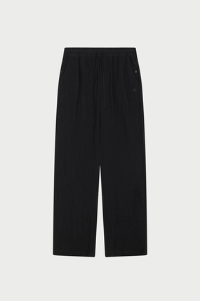 TEXTURED WOVEN TROUSERS - BLACK