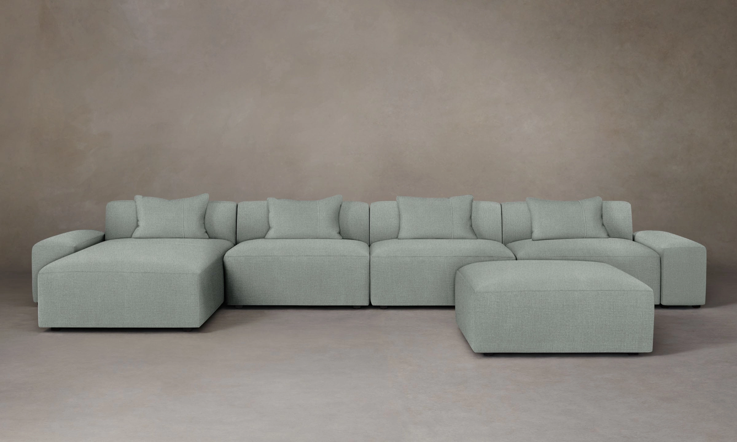 The Breuer Modular Sectional - Performance Mélange Weave Seaglass