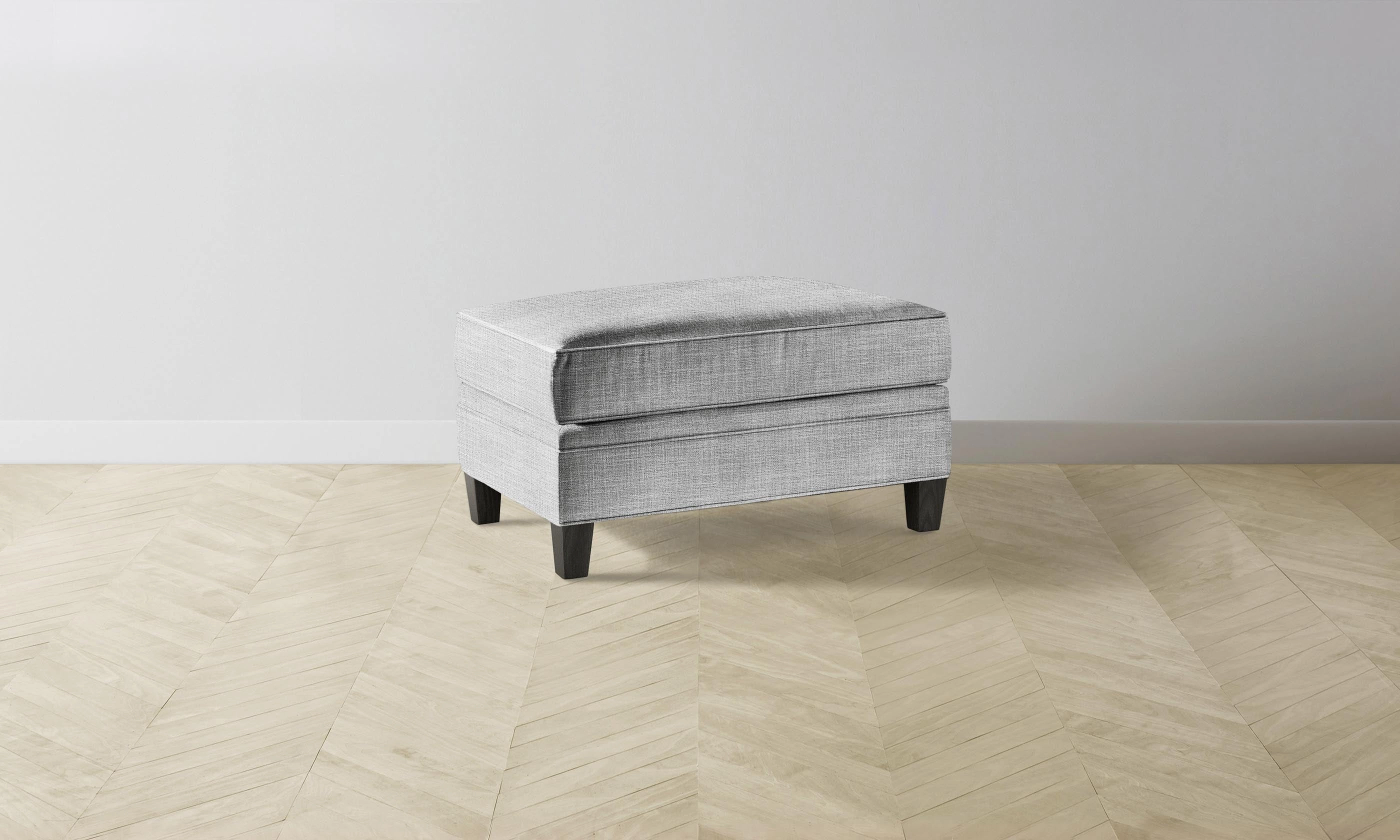 The Carmine Ottoman - Performance Textured Tweed Alpine
