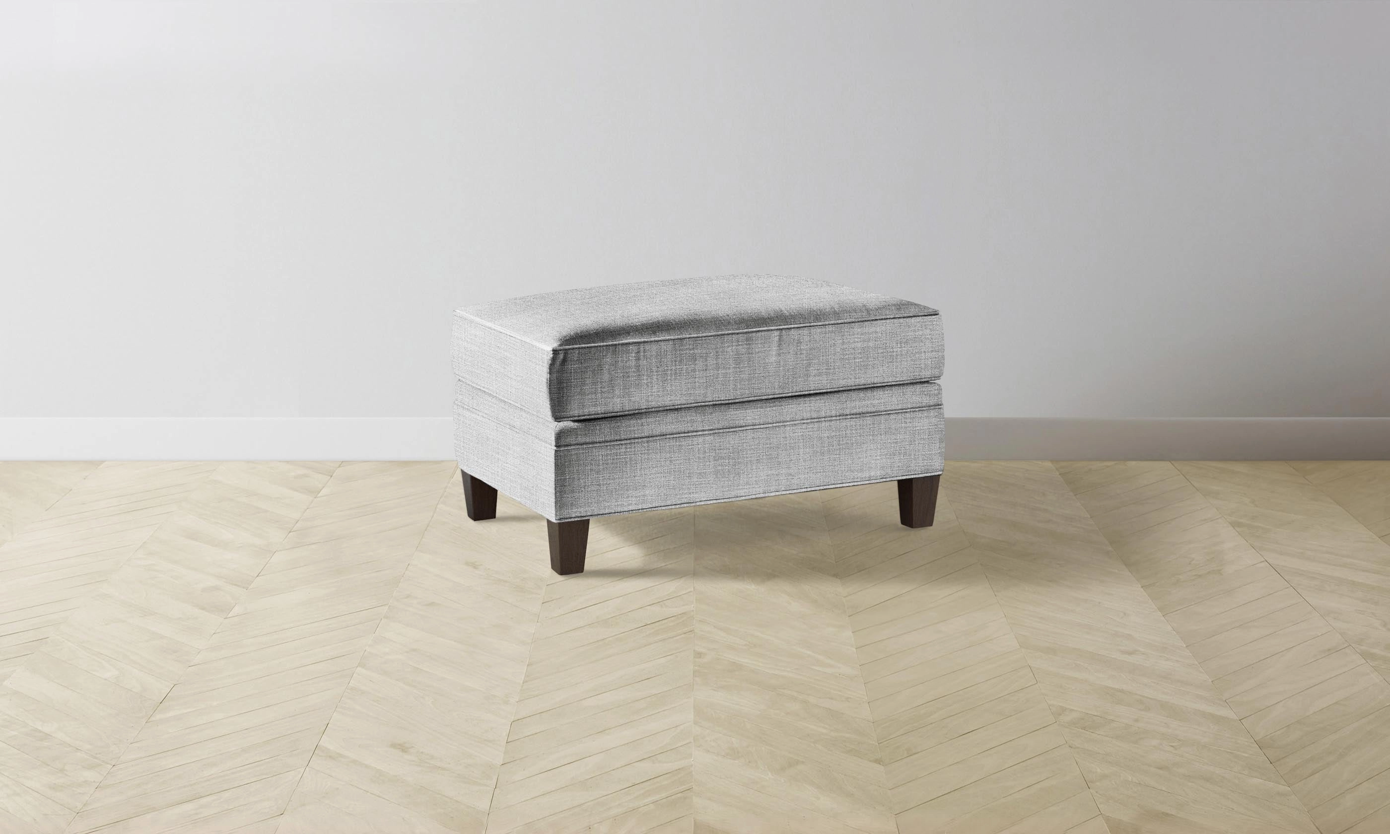 The Carmine Ottoman - Performance Textured Tweed Alpine