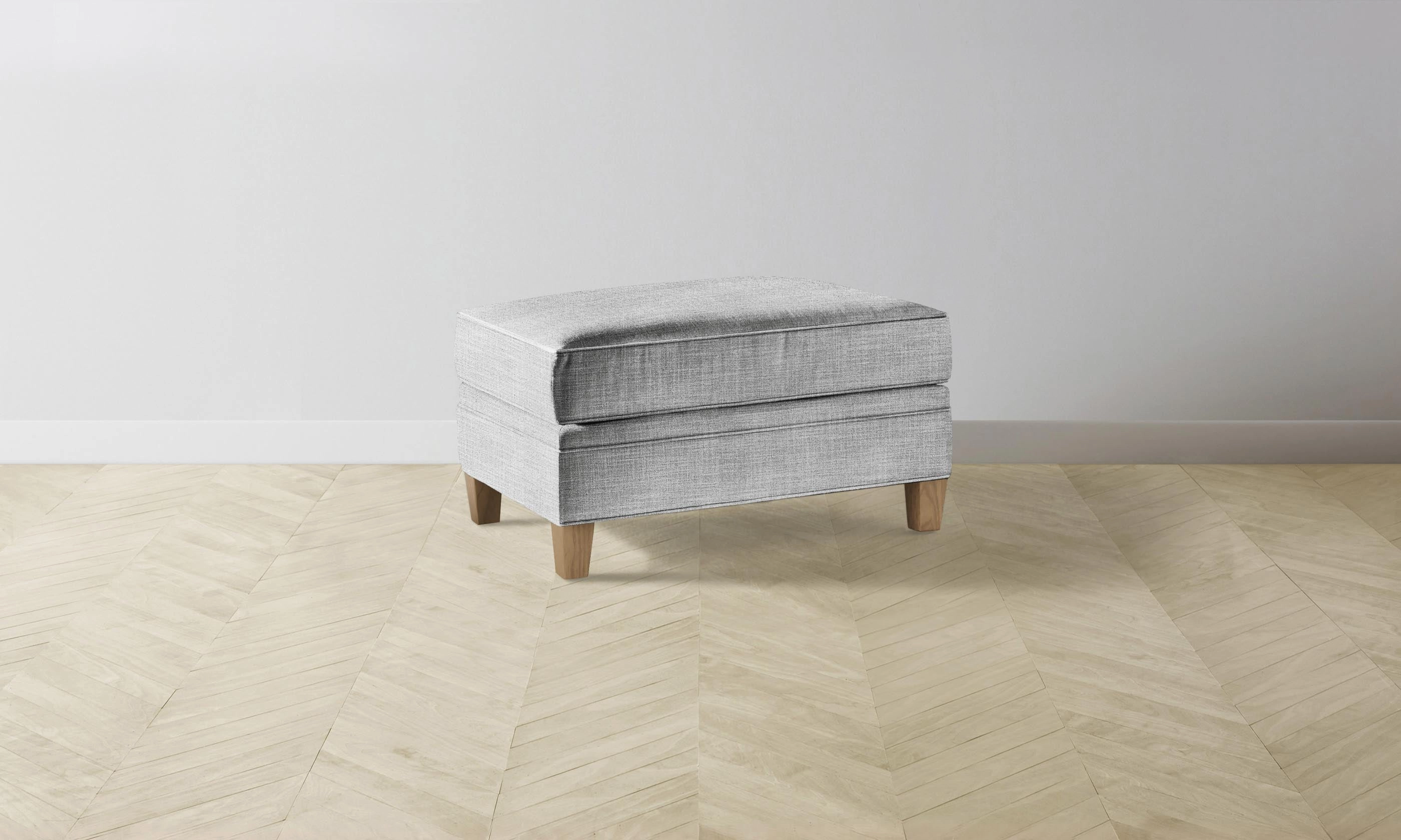 The Carmine Ottoman - Performance Textured Tweed Alpine