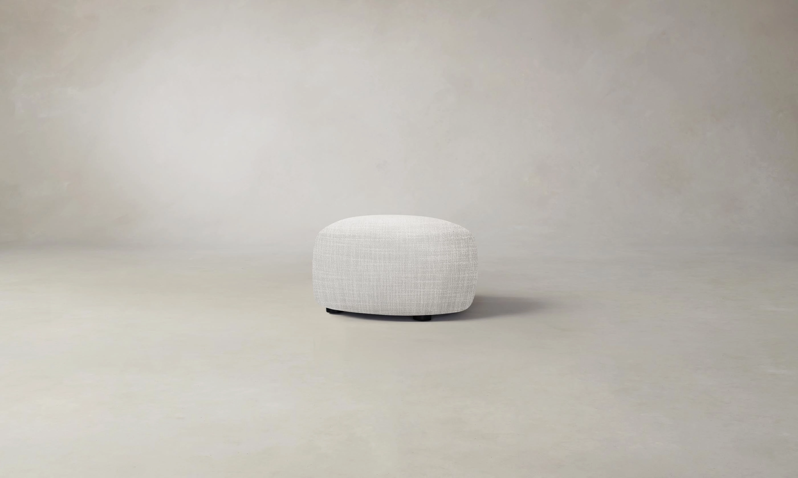 The Chelsea Ottoman - Performance Textured Tweed Snow