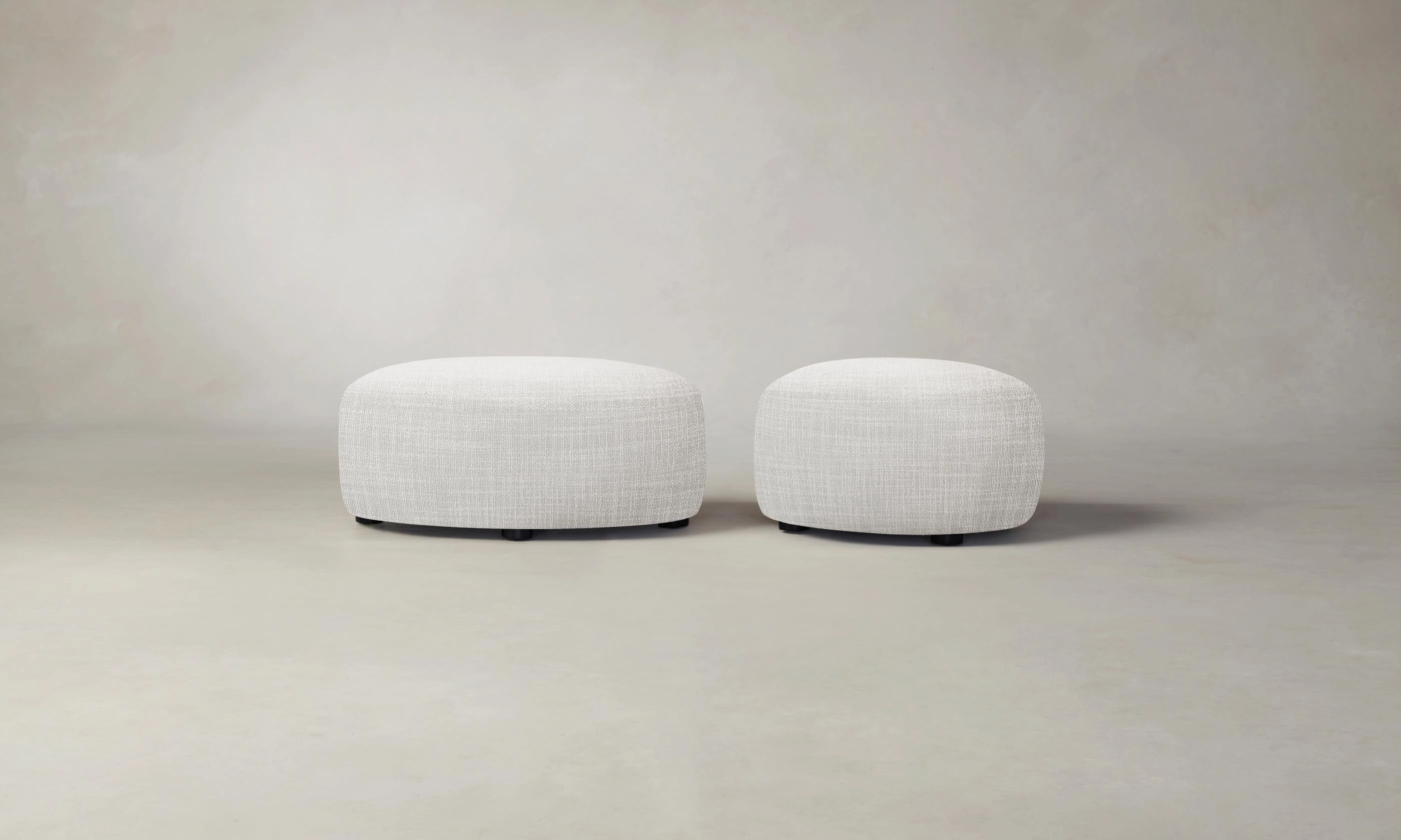 The Chelsea Ottoman - Performance Textured Tweed Snow