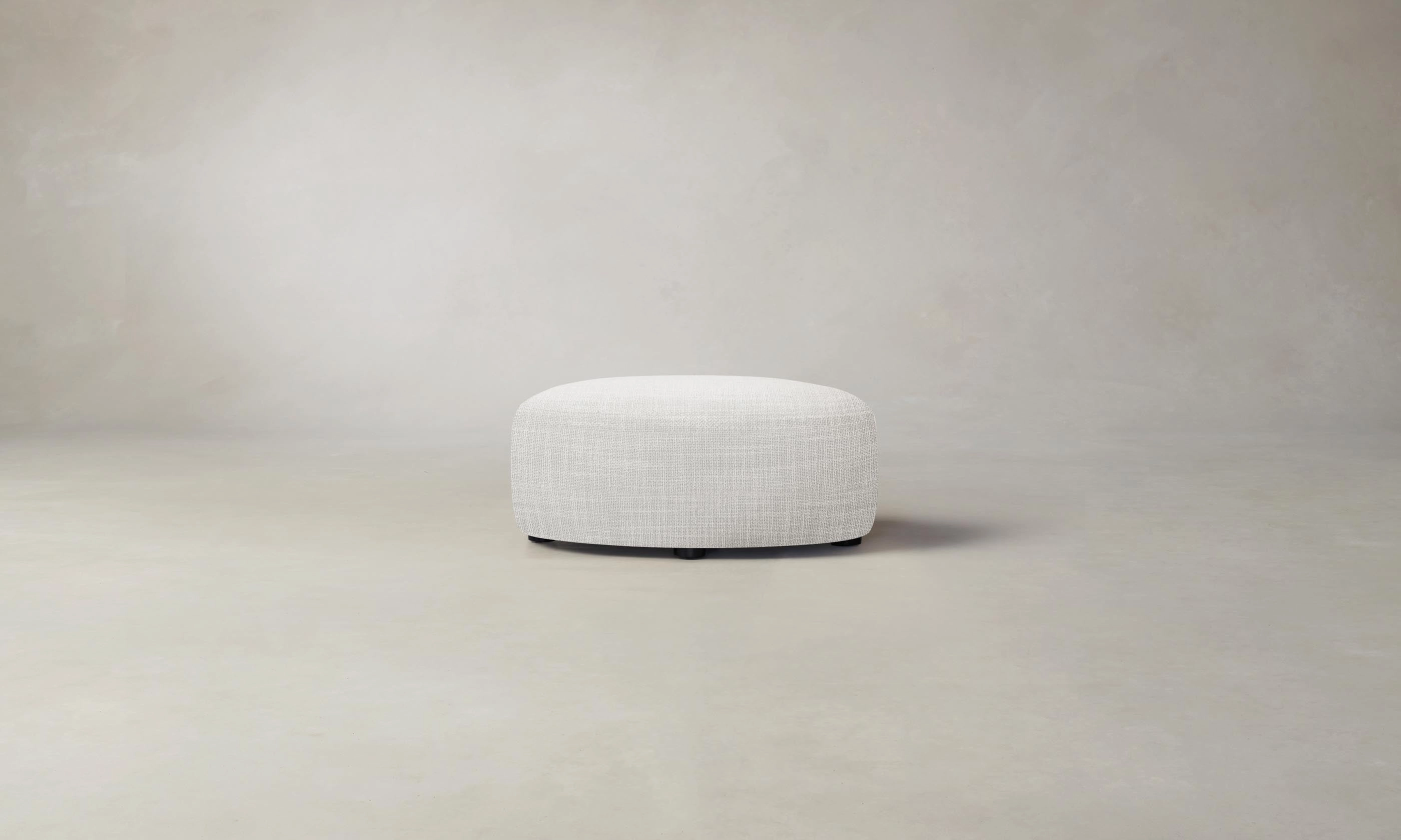 The Chelsea Ottoman - Performance Textured Tweed Snow