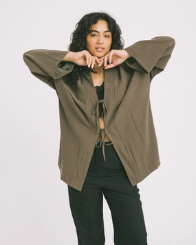 TILTIL Tencel Claire Kimono Army Green