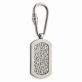 Titanium Pebble Textured Key Ring