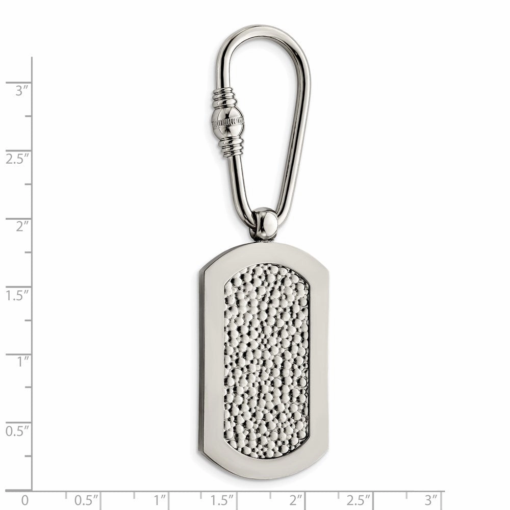 Titanium Pebble Textured Key Ring