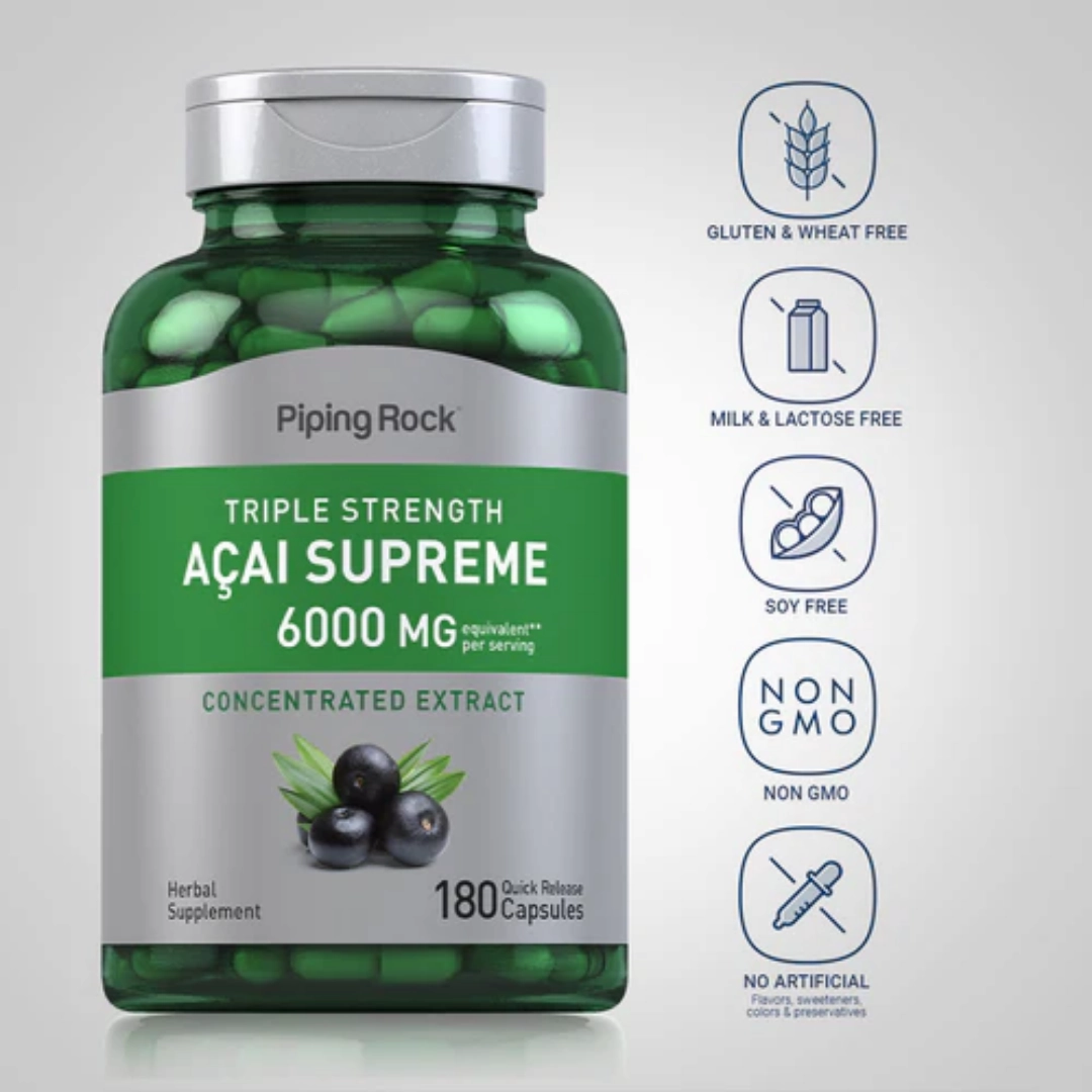 Triple Strength Acai Supreme, 6000 mg (per serving), 180 Quick Release Capsules, 2  Bottles