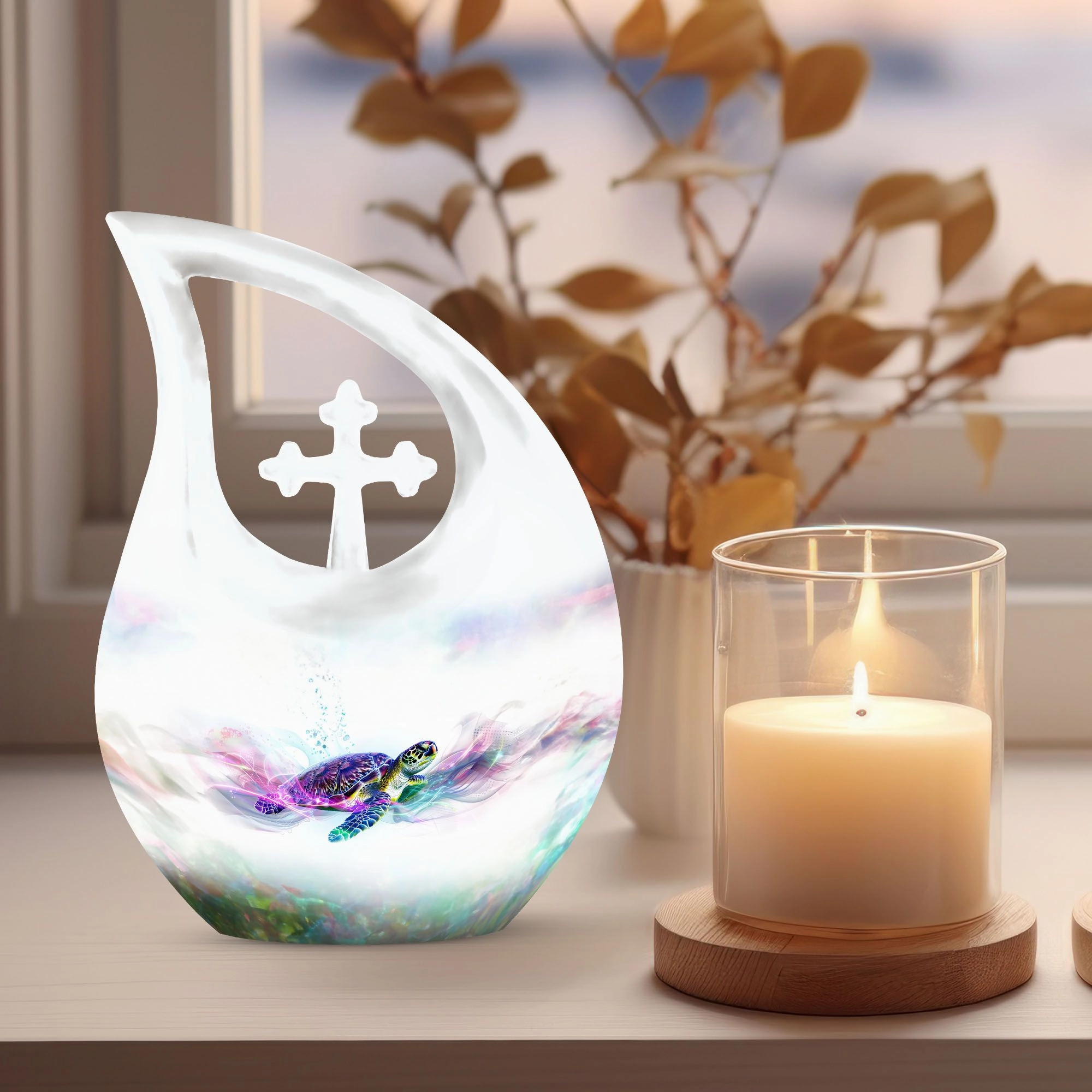 Turtle Motif Remembrance Urn cremation urn for large adults