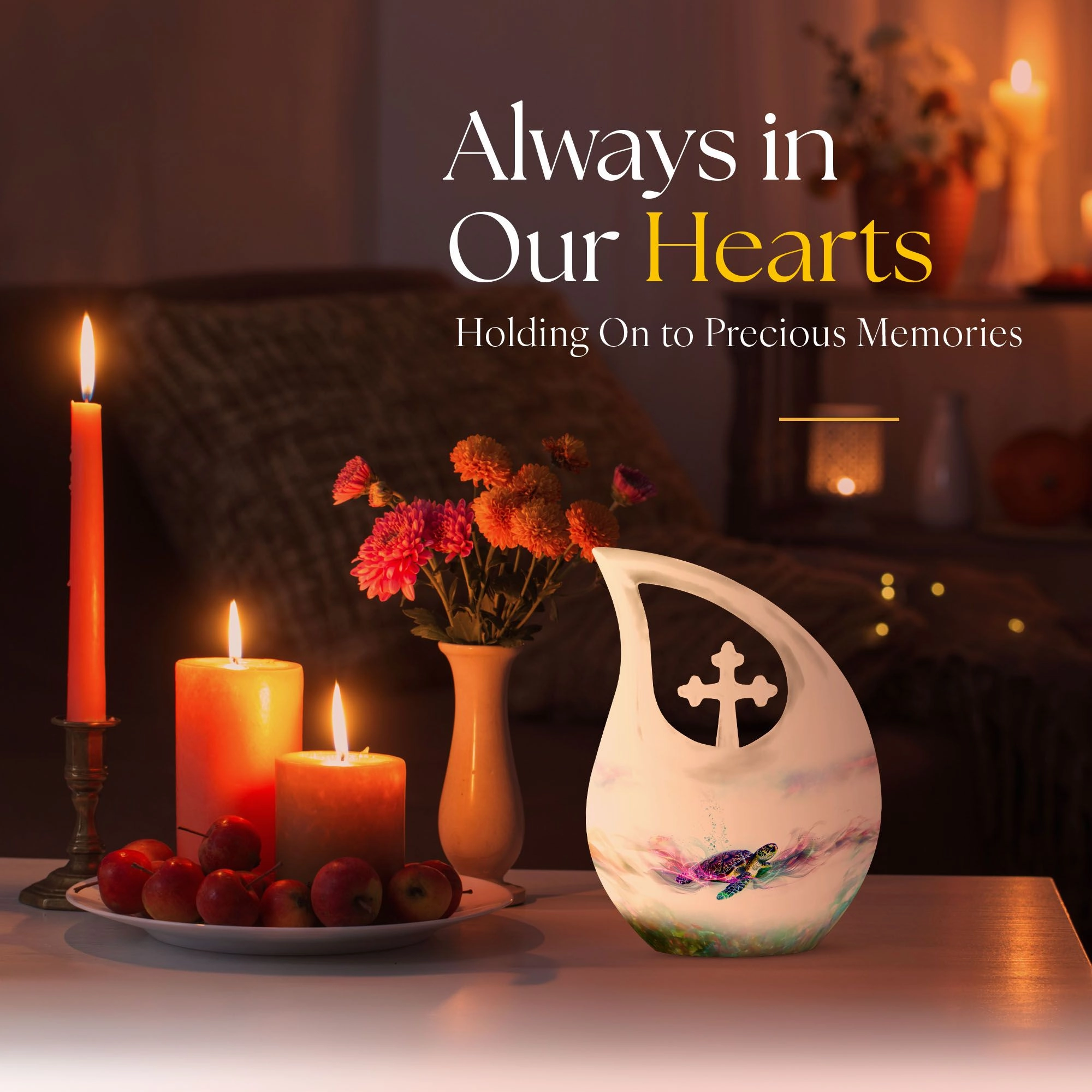 Turtle Motif Remembrance Urn cremation urn for large adults