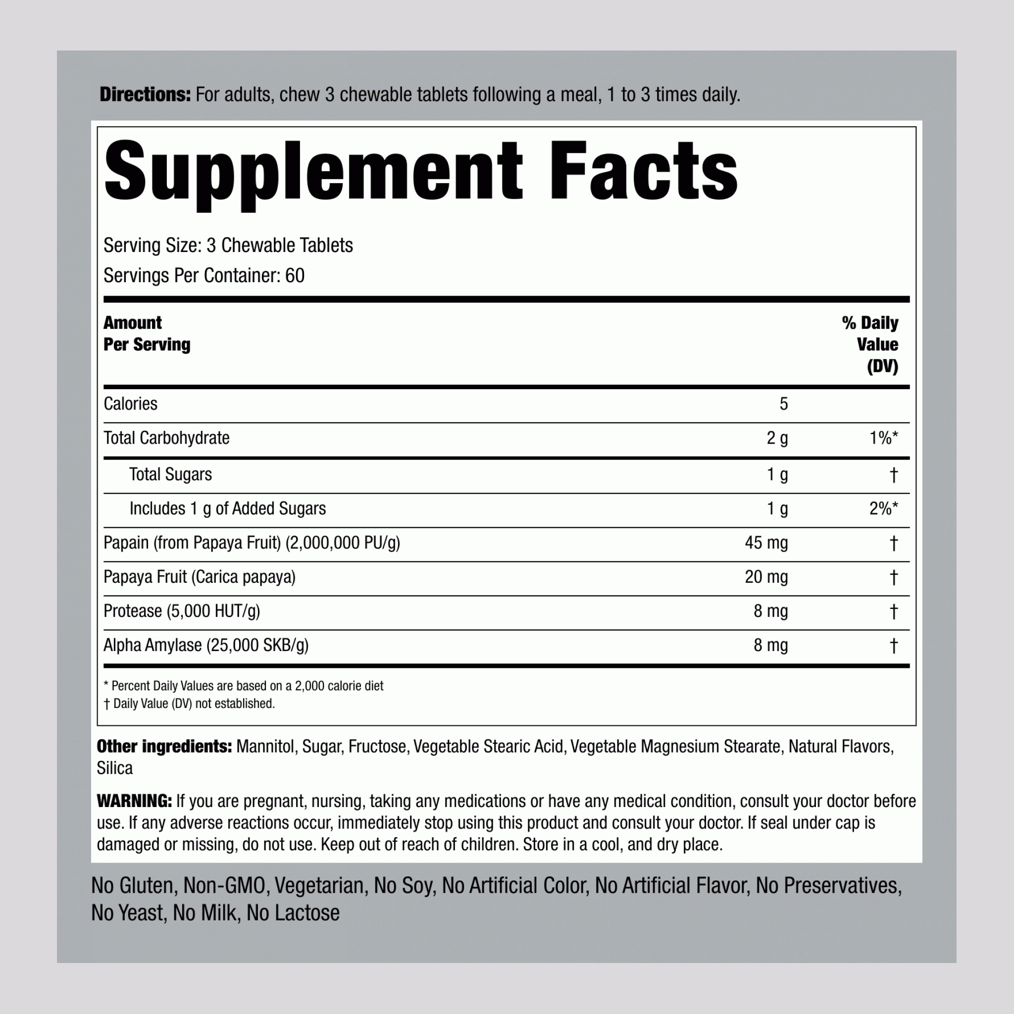 Ultra Papaya Enzyme Supreme, 180 Chewable Tablets, 2  Bottles