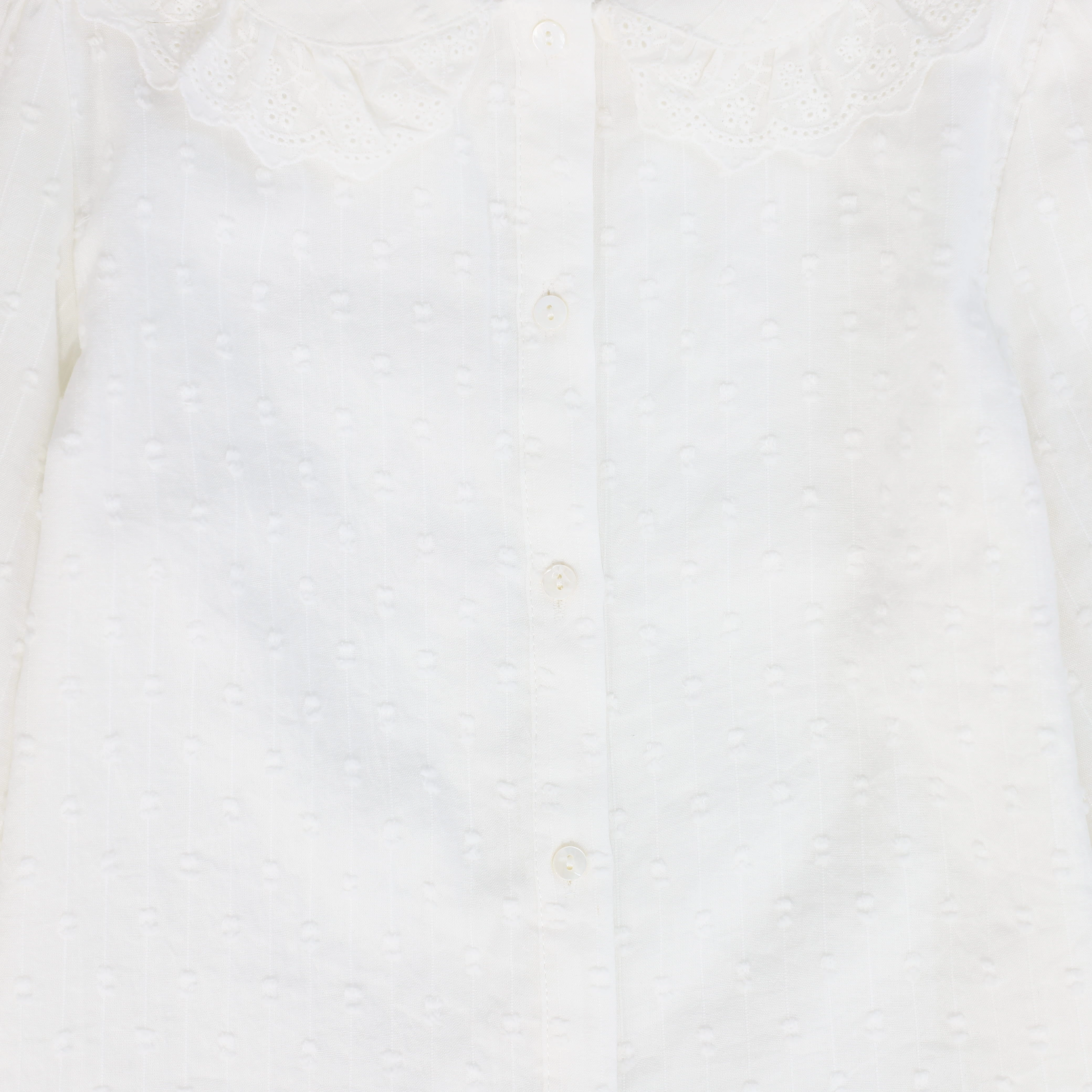 VALENTINA WHITE TEXTURED COLLAR BLOUSE