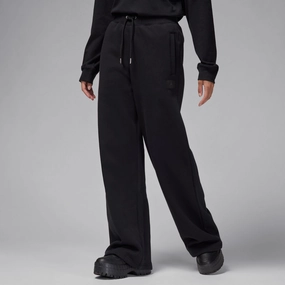 W AIR JORDAN FLIGHT FLEECE OPEN HEM PANTS BLACK