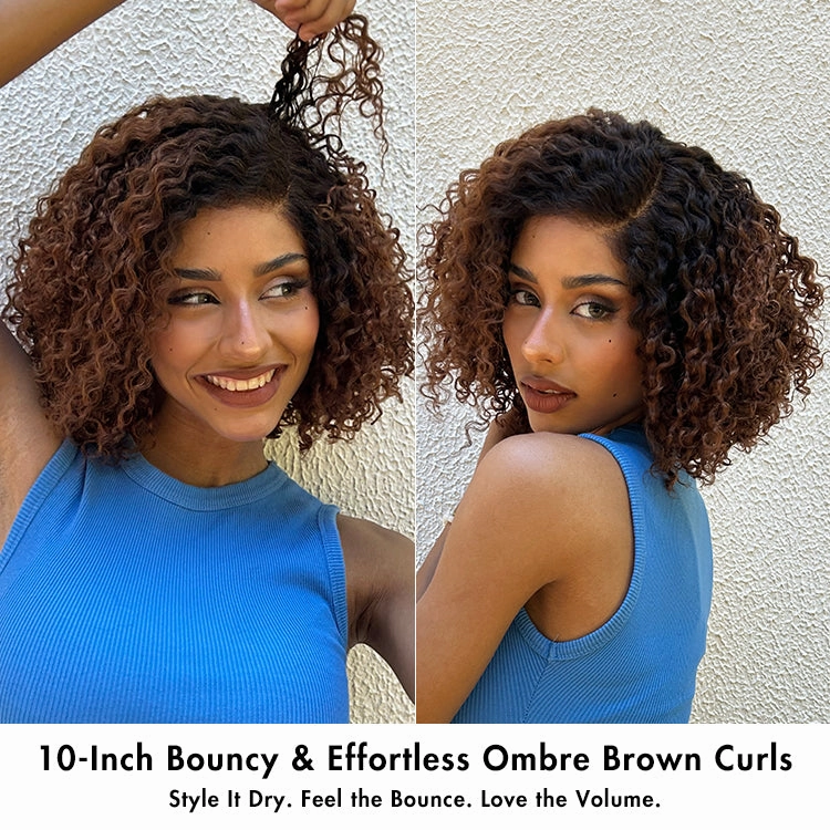 Weekly Special | Ombre Brown Fluffy Kinky Curl Glueless Minimalist HD Lace Wig Ready to Go