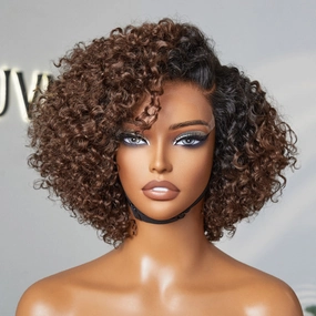 Weekly Special | Ombre Brown Fluffy Kinky Curl Glueless Minimalist HD Lace Wig Ready to Go