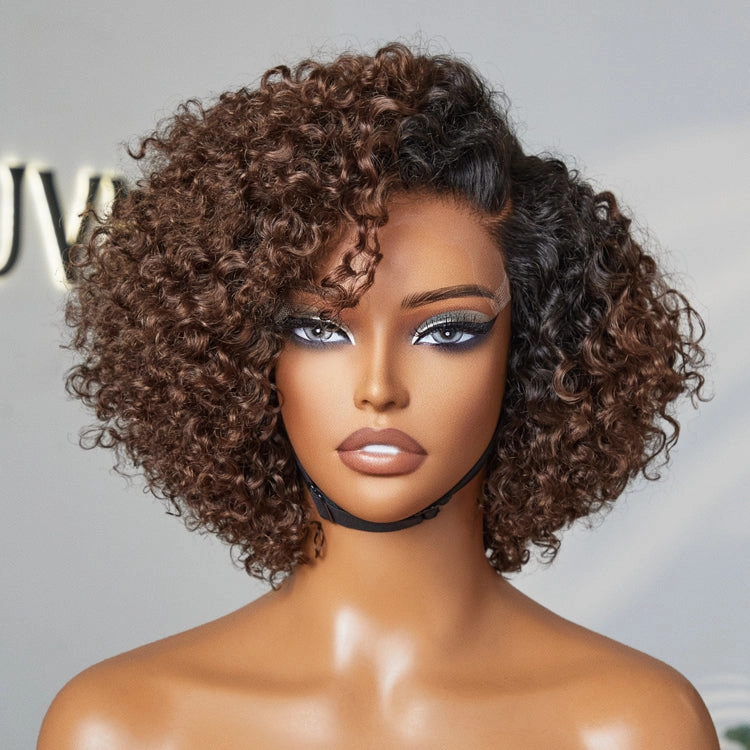 Weekly Special | Ombre Brown Fluffy Kinky Curl Glueless Minimalist HD Lace Wig Ready to Go