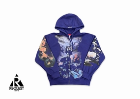 x Frazetta Zip Up Hooded Sweatshirt Washed Navy