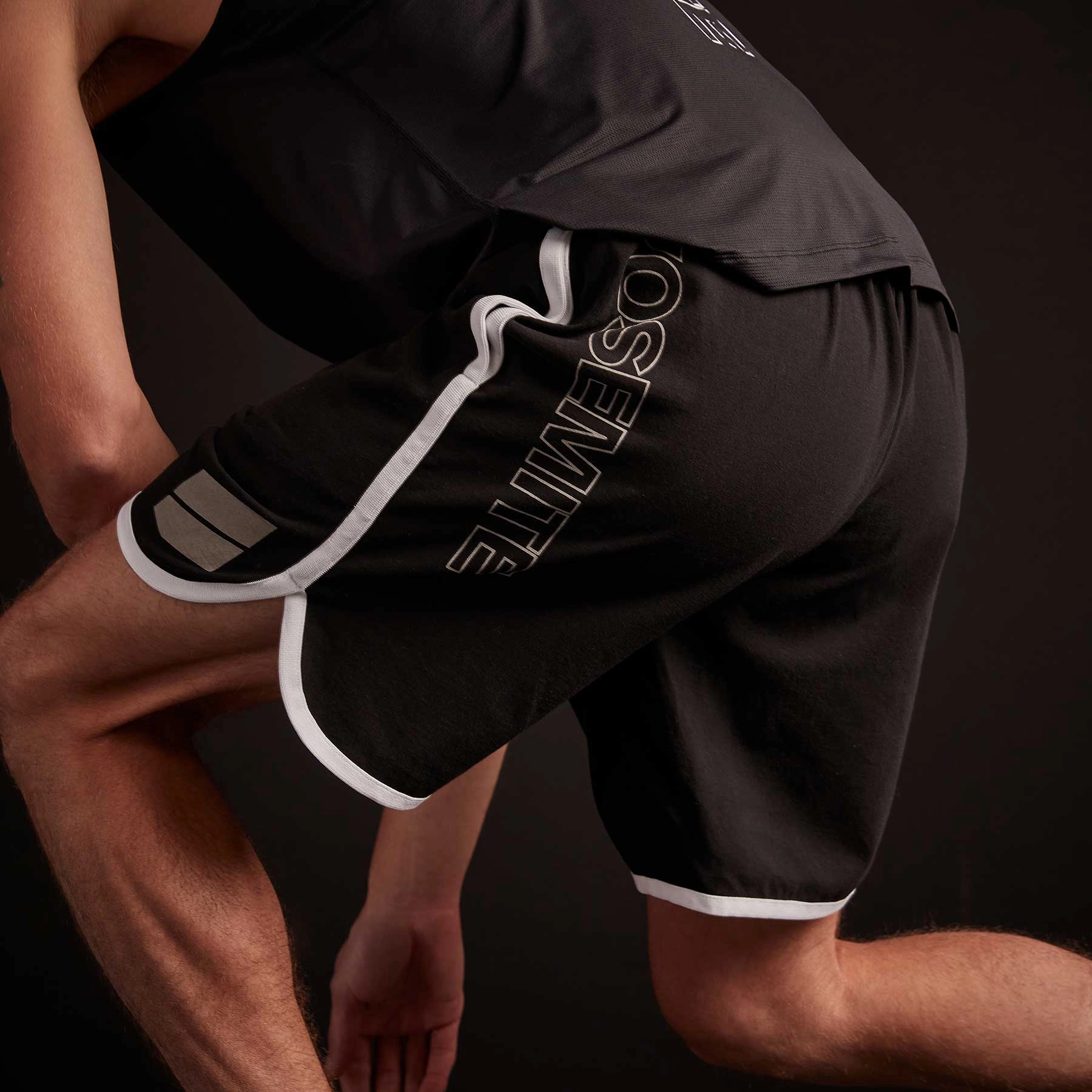 Y/OSEMITE Jersey Basketball Short - Black/White